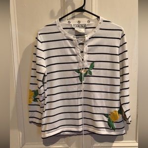 Carlisle womens striped knit sweater top size M